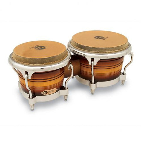 This is a picture of a LP Generation II Wood Bongos Matte Sunburst Chrome Hardware