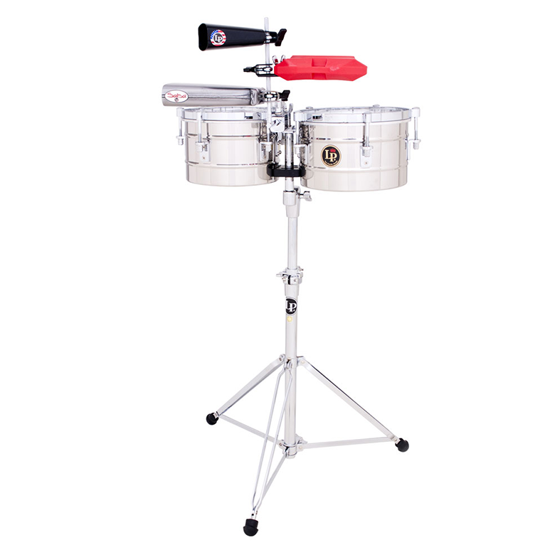 This is a picture of a LP Tito Puente Timbalitos 9 1/4'' & 10 1/4''  Stainless Steel