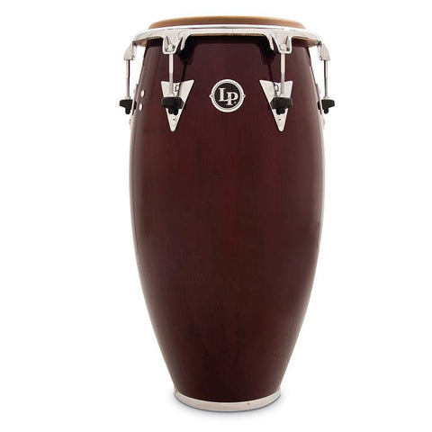 This is a picture of a LP Classic Wood Top Tuning 11 3/4'' Conga  Dark Wood Chrome Hardware
