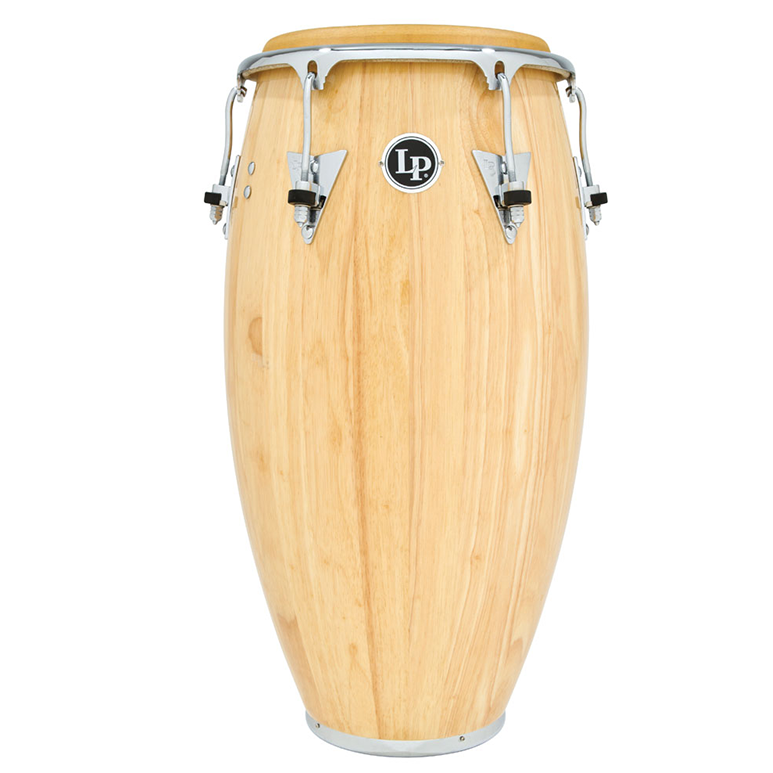 This is a picture of a LP Classic Wood 12 1/2'' Tumba Natural Chrome Hardware