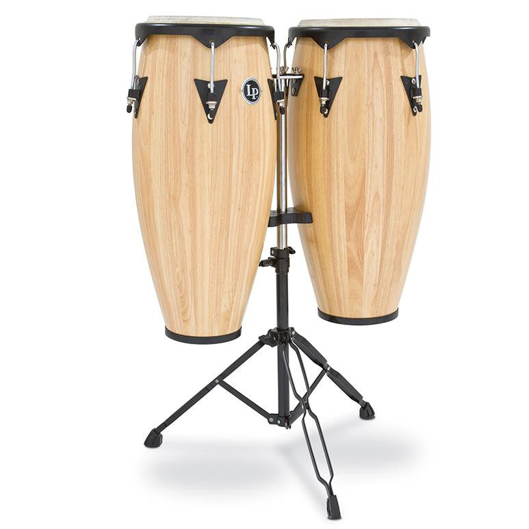 This is a picture of a LP City Wood Conga Set 10'' & 11'' Natural