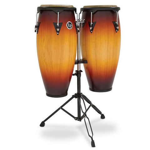 This is a picture of a LP City Wood Conga Set 10'' & 11'' Vintage Sunburst