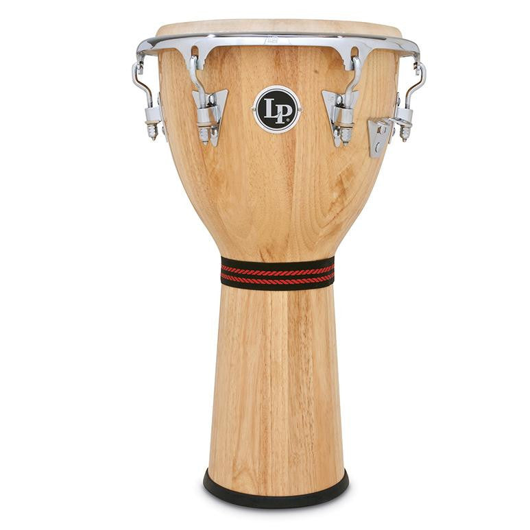 This is a picture of a LP Djembe Natural, 12 1/2-Inch, Chrome Hardware