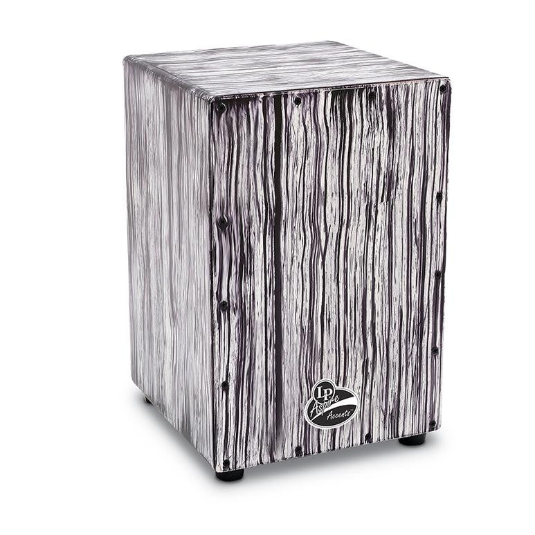 This is a picture of a LP Aspire Accent Cajon White Streak