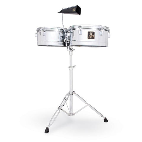 This is a picture of a LP Aspire Timbales 13'' & 14'' Chrome