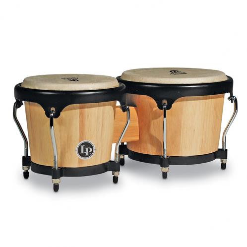 This is a picture of a LP Aspire Wood Bongos Natural