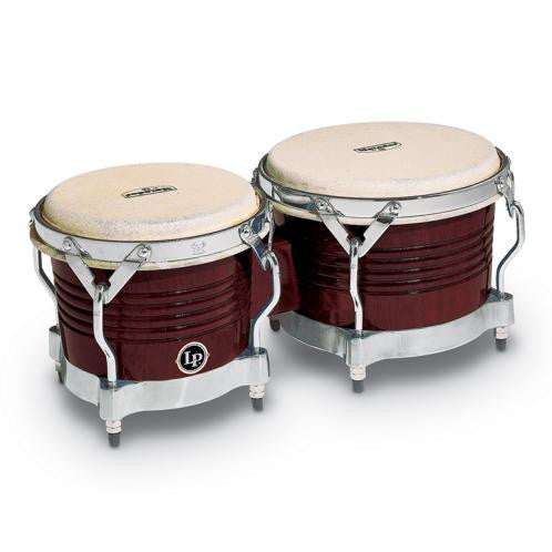 This is a picture of a LP Matador Wood Bongos Almond Brown Chrome Hardware