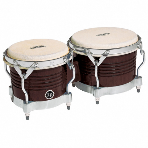 This is a picture of a LP Highline Bongos Satin Black Black Nickel Hardware