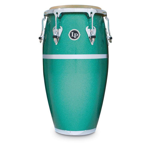 This is a picture of a LP Matador Fiberglass 11 3/4'' Conga Green Glitter