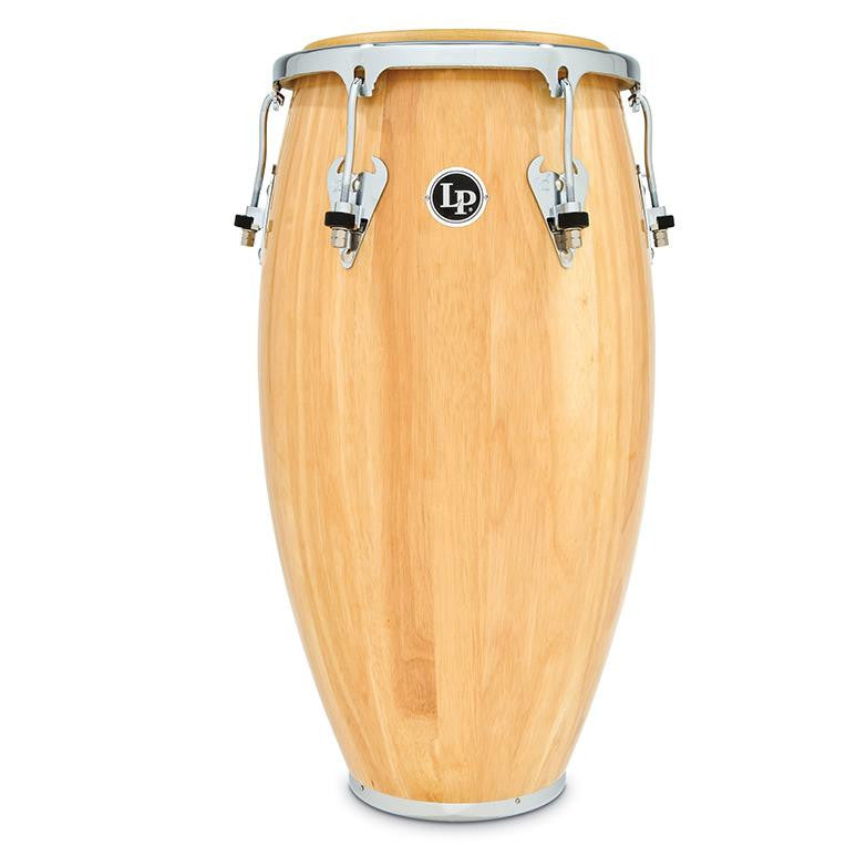 This is a picture of a LP Matador Wood 12 1/2'' Tumba Natural Chrome Hardware