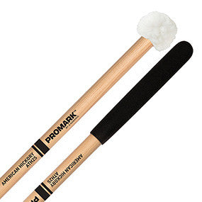 This is a picture of a ProMark ATH2S Hickory Shaft Hickory Shaft Puff Cover on Felt Head Tenor Mallet