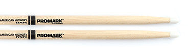 This is a picture of a ProMark TX747 Hickory 747 Nylon Tip Drum Sticks