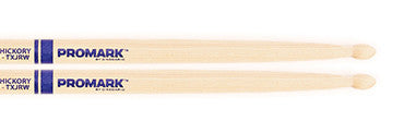 This is a picture of a ProMark TXJR Hickory JR "Junior" Wood Tip Drum Sticks