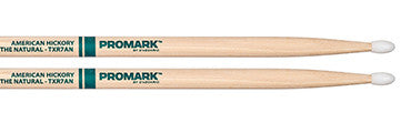 This is a picture of a ProMark TXR7A Hickory 7A "The Natural" Nylon Tip Drum Sticks