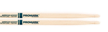 This is a picture of a ProMark TXR7A Hickory 7A "The Natural" Wood Tip Drum Sticks