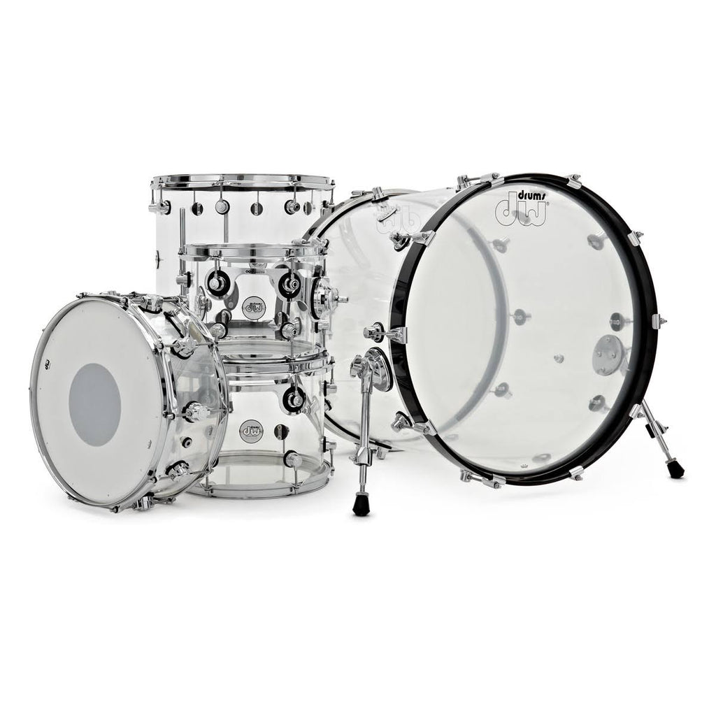 DW Design Series Seamless Acrylic 22,10,12,16 " Clear Shell Pack