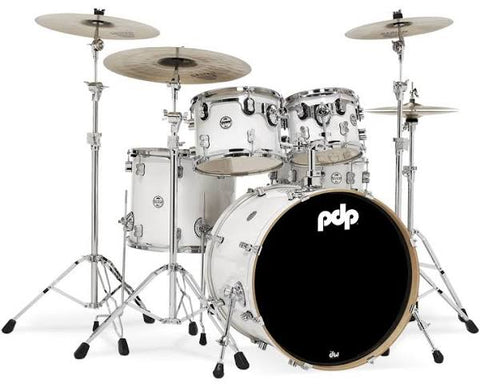 PDP by DW Concept Maple CM5 22" Rock Drum Kit Inc Hardware Pearlescent white